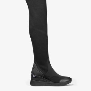 Michael Kors Khloe Stretch Knit and Scuba Over-the-Knee Boot